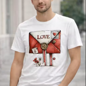 Trendy Love Letter Printed Men White Cotton T-Shirt | Stylish Casual Wear for Boys & Men