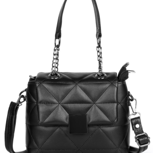 Catchy Black Quilted Sling Bag Trendy shoulder sling bag with Chain Strap
