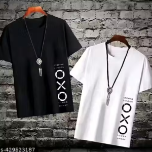 Men's Printed Round Neck Polyester T-shirt