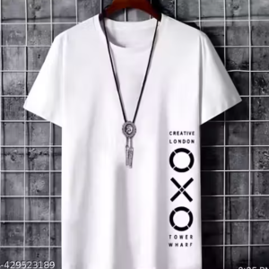 Men's Printed Round Neck Polyester T-shirt