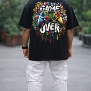 Chughz Men's Black Cotton Printed T-shirts