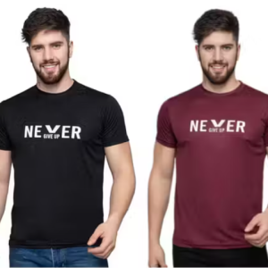 CHUGHZ Men;s Round Neck Printed Never Give UpT-shirt