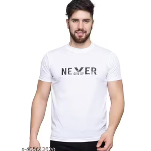 CHUGHZ Men;s Round Neck Printed Never Give UpT-shirt