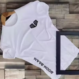 Men'S Round Neck Half Sleeves Black Polyester Tshirt