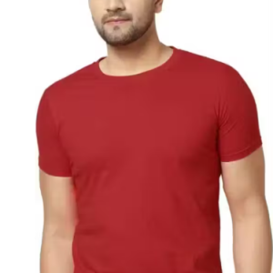 Mens Solid Round Neck Cotton T-shirt