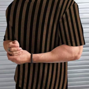 Chugh'z Men's Self Designed Striped Oversize T-shirts