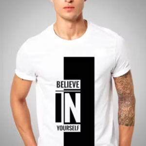 Round Neck White Printed T-shirts for Men & Boys (Pack of 1)