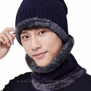 Chughz Wool Beanie Cap & Muffler for Mens & Women | Winter Cap for Men |Soft Woolen Muffler & Cap for Men & Women Black