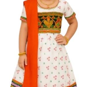 Traditional Gujarati Embroidered Lehenga Choli Set for Girls – Ethnic Wear with Dupatta