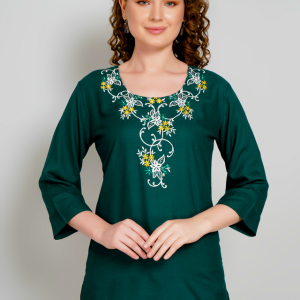 Sufiana Green Rayon Tunic