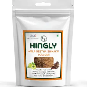 Hingly Premium Amla Reetha and Shikakai Natural Hair Care Pack for Healthy Strong and Shiny Hair Daily Use | 100g Pouch
