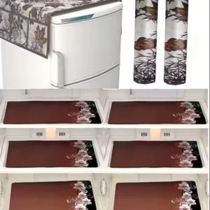 Nicasa HD Premium Quality combo of fridge top with 2 pec handle, and 6 mats-set of 9 pieces