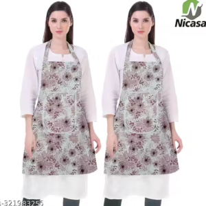 Kitchen Apron- Waterproof /Oil-Proof - Adjustable Aprons with Pockets for Women Men Washable - Pack of 2 (color As per availibility)
