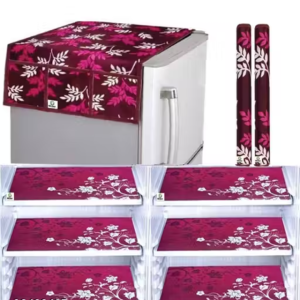 Nicasa HD Premium Quality combo of fridge top with 2 pec handle, and 6 mats-set of 9 pieces