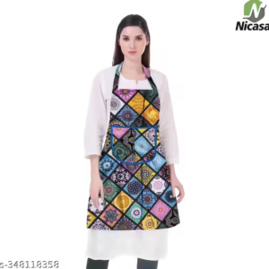 Kitchen Apron- Waterproof /Oil-Proof - Adjustable Aprons with Pockets for Women Men Washable - Pack of 1 (color As per availibility)