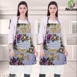 Kitchen Apron- Waterproof /Oil-Proof - Adjustable Aprons with Pockets for Women Men Washable - Pack of 2 (color As per availibility)