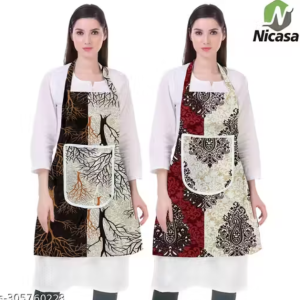 Kitchen Apron- Waterproof /Oil-Proof - Adjustable Aprons with Pockets for Women Men Washable - Pack of 2 (color As per availibility)