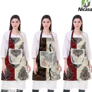 Kitchen Apron- Waterproof /Oil-Proof - Adjustable Aprons with Pockets for Women Men Washable - Pack of 3 (color As per availibility)