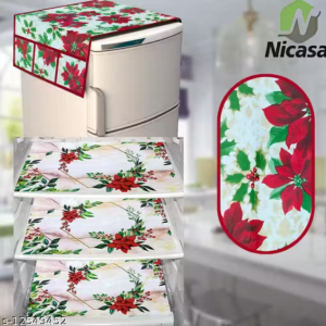 Premium Quality combo of fridge top, 1 handle cover and 3 mats-set of 5 pieces