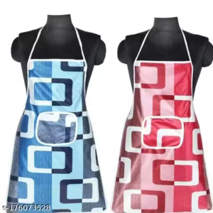 NICASA Kitchen Apron- Waterproof /Oil-Proof - Adjustable Aprons with Pockets for Women Men Washable - Pack of 2 (color As per availibility)