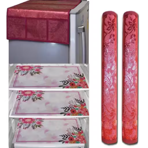 Nicasa HD Premium Quality combo of fridge top with 2 pec handle, and 3 mats-set of 6 pieces