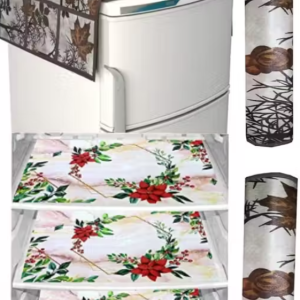 Premium Quality combo of fridge top, 2 handle cover and 3 mats-set of 6 pieces