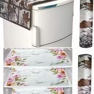 Premium Quality combo of fridge top, 2 handle cover and 3 mats-set of 6 pieces