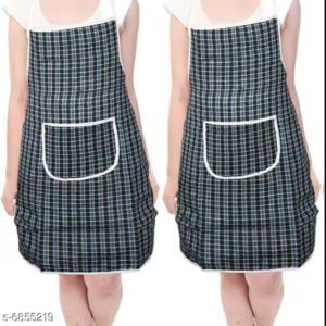 Jeans Fabric Apron Solid Black2