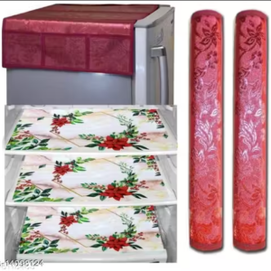 Nicasa HD Premium Quality combo of fridge top, 2 handle cover and 3 mats-set of 6 pieces