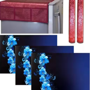 Nicasa HD Premium Quality combo of fridge top, 2 handle cover and 3 mats-set of 6 pieces