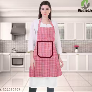 Kitchen Apron- Waterproof /Oil-Proof - Adjustable Aprons with Pockets for Women Men Washable - Pack of 1 (color As per availibility)