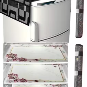 Premium Quality combo of fridge top, 2 handle cover and 3 mats-set of 6 pieces