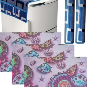 Nicasa HD Premium Quality combo of fridge top, 2 handle cover and 3 mats-set of 6 pieces