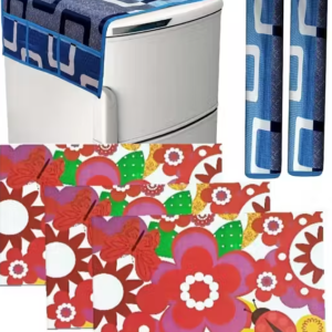 Nicasa HD Premium Quality combo of fridge top, 2 handle cover and 3 mats-set of 6 pieces