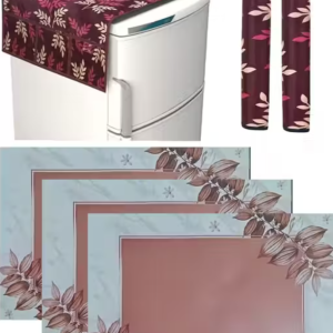 Premium Quality combo of fridge top, 2 handle cover and 3 mats-set of 6 pieces