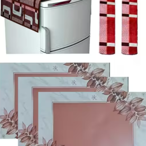 Premium Quality combo of fridge top, 2 handle cover and 3 mats-set of 6 pieces