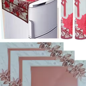 Premium Quality combo of fridge top, 2 handle cover and 3 mats-set of 6 pieces
