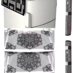 Premium Quality combo of fridge top, 2 handle cover and 3 mats-set of 6 pieces