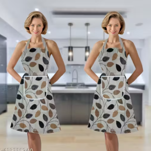 Kitchen Apron - Waterproof / Oil proof - Adjustable Aprons with pockets for Women and Men, Washable - Pack of 2 Aprons (colors as per availabilty)