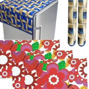 Nicasa HD Premium Quality combo of fridge top, 2 handle cover and 3 mats-set of 6 pieces