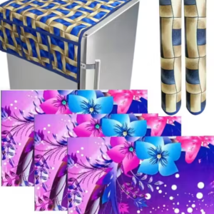 Nicasa HD Premium Quality combo of fridge top, 2 handle cover and 3 mats-set of 6 pieces