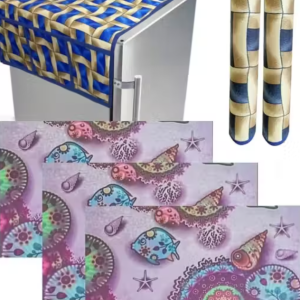 Nicasa HD Premium Quality combo of fridge top, 2 handle cover and 3 mats-set of 6 pieces