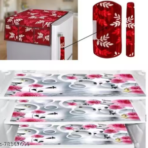 Nicasa HD Premium Fridge Cover with 3 pec Mats and 2 pec handle