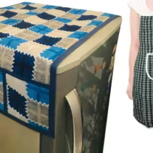 Fridge Cover With Utility Pockets and Apron with Utility Pocket 100% Cotton