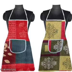 NICASA Kitchen Apron- Waterproof /Oil-Proof - Adjustable Aprons with Pockets for Women Men Washable - Pack of 2 (color As per availibility)