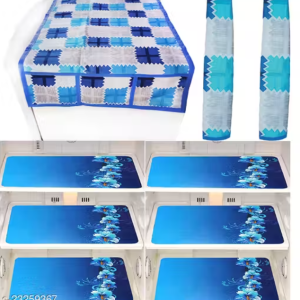 Nicasa HD Premium Quality combo of fridge top, 2 handle cover and 6 mats-set of 9 pieces