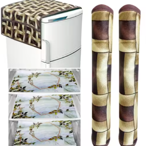 Fridge Cover With 6 Utility Pockets and 3 Piece Mat and 2 Handle Cover