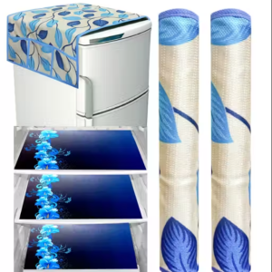 Fridge Cover With 6 Utility Pockets and 3 Piece Mat and 2 Handle Cover