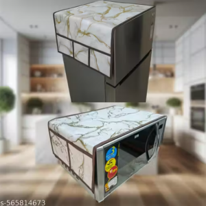 Krishna E premium quality water proof Fabric Fridge Cover With 1 pec of Microwave Oven Cover - Set of 2 Pec