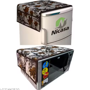 Krishna E premium quality Fabric Fridge Cover With 1 pec of Microwave Oven Cover - Set of 2 Pec